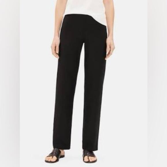 Eileen Fisher Washable Stretch Crepe Pant Black Medium - Picture 1 of 5